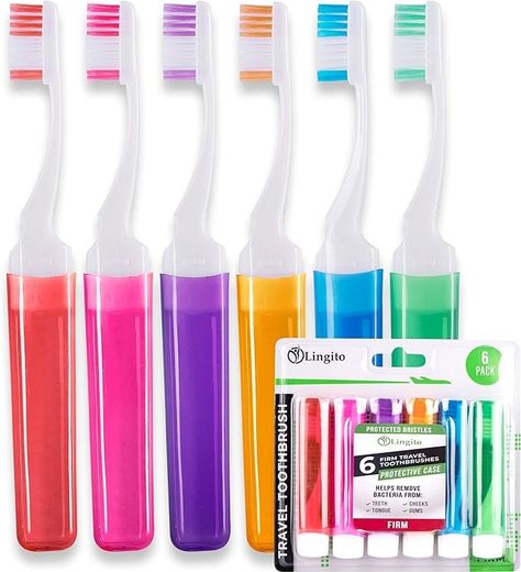 Amazon.com : Lingito Travel Toothbrushes Firm, Mini Toothbrush with Toothbrush Cover, Camping Toothbrush, Travel Size Toothbrush with Toothbrush Case Portable Toothbrush, Adults Travel Toothbrush Kit (6 Pack Firm) : Health & Household Toothbrush Cover, Extra Gum, Toothbrush Travel, Portable Toothbrush, Toothbrush Case, Extra Dry Skin, Travel Toothbrush, Sonic Toothbrush, Toothbrush Toothpaste