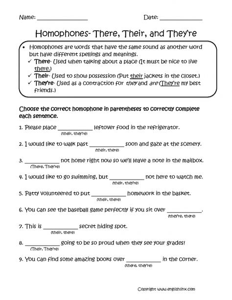 Homophones Worksheets Grade 6 Fifth Grade English Worksheets, Sentence Correction Worksheets, Homophones Worksheets, 6th Grade English, 6th Grade Writing, 6th Grade Worksheets, 5th Grade Worksheets, Language Arts Worksheets, Spelling Worksheets