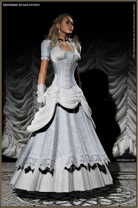 I see it as Steampunk royalty or a beautiful couture wedding dress.  Wonderfully detailed, constructed and beautifully executed. Steampunk Wedding Dress Goth, Victorian Inspired Wedding Dress Steampunk, Steampunk Wedding Fitted Corset, Steampunk Wedding Dress Vampal, Steampunk Wedding Gown, Steampunk Cosplay Dress With Ruffles, Victorian Steampunk Wedding, Steampunk Wedding Dress, Punk Wedding