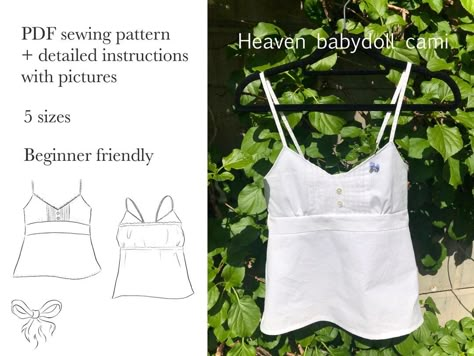 This Patterns & Blueprints item by HellHannah has 2041 favorites from Etsy shoppers. Ships from United States. Listed on May 14, 2024 Diy Cami Top Pattern, Babydoll Top Pattern, Textiles Studio, Tank Top Sewing Pattern, Easy Diy Clothes, Babydoll Cami, Upcycle Clothes Diy, Cute Sewing Projects, Sewing Projects Clothes