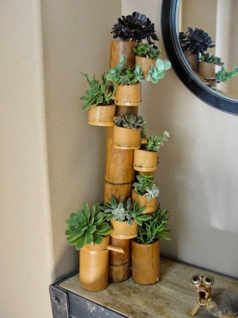 DIY Easy Bamboo Crafts That Change Your Interior & Mood | by Sarah Lavinski | Medium Bamboo Projects, Bamboo Flower, Bamboo Diy, Bamboo Planter, Bamboo Decor, Bamboo Poles, Dancing Dolls, Vertical Planter, Bamboo Art