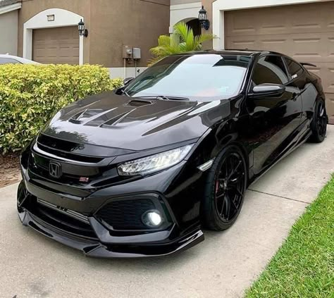 Honda Civic Coupe Modified, Honda Civic Modified, Black Honda Civic, Civic Fk, Honda Hatchback, Honda Civic Si Coupe, Honda Civic Vtec, Honda Civic 2017, Honda Civic Car