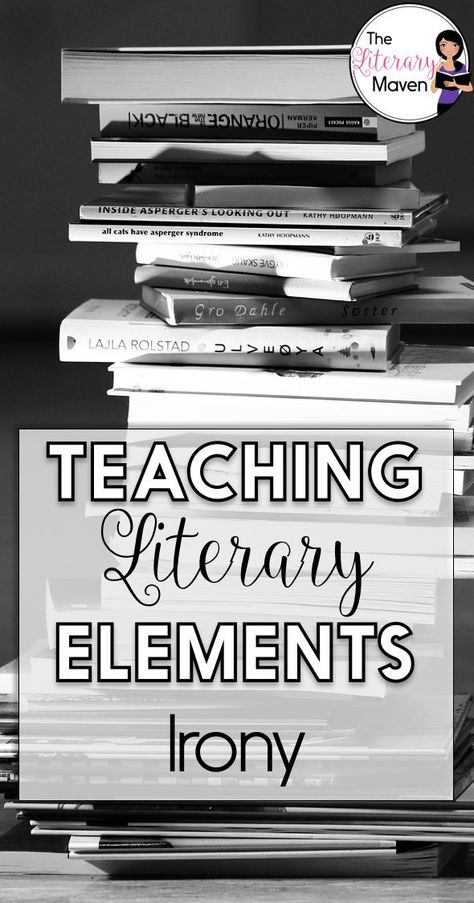 Irony is one of my favorite literary elements to teach. Who doesn't love a good plot twist? I love challenging students to find their own examples of irony from songs, films, and books. Whether you are teaching the types of irony as new concepts for your students, diving in deeper, or just reviewing the basics, read on to find activities and resources that will benefit all levels of students. Teaching Symbolism, Teaching Plot, Teaching Literary Elements, Irony Examples, High School English Lesson Plans, Middle School English Classroom, Language Arts Lesson Plans, High School English Lessons, Teaching Figurative Language