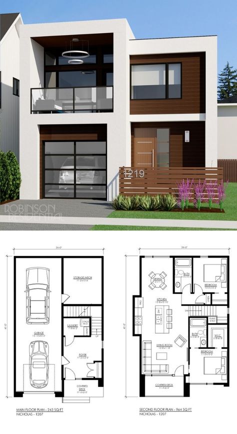 10x20 House Plans Two Floor, Teks Berita, Two Story House, Small Modern Home, Sims House Plans, House Construction Plan, Model House Plan, House Layout Plans, Duplex House Design