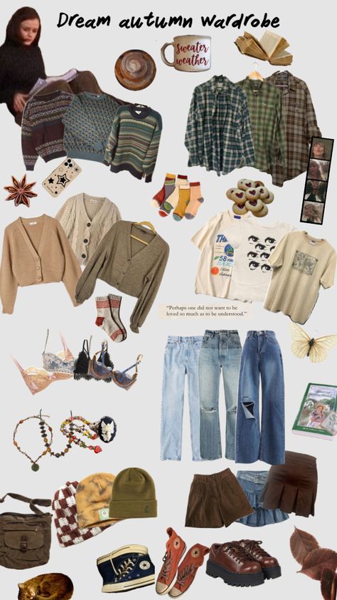 #outfitinspo #vibes #autumn #warmtones #vintage #books #outfit #fall Crunchy Outfits, Aesthetic Vintage Outfits, Granola Outfits, Estilo Hippie, Fall Capsule Wardrobe, Chill Outfits, Outfit Fall, Friend Outfits, Indie Outfits