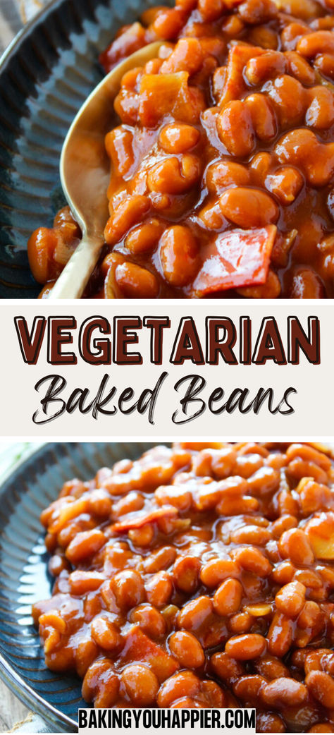 Vegetarian Baked Beans, easily knock canned beans up a notch with a few simple ingredients to make the best summer side dish! Vegetarian Baked Beans, Hot Beef Sandwiches, Vegetarian Roast, Easy Baked Beans, Vegetarian Chicken, Summer Side Dish, Baked Bean Recipes, Baked Veggies, Vegetarian Bake