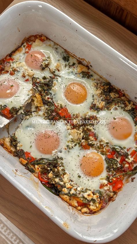 Feta Egg Bake - Garianne's Table Baked Feta And Eggs, Baked Eggs With Tomato And Feta, Mediterranean Egg Bake, Mediterranean Feta Egg Bake, Baked Feta Eggs, Egg Bake Recipes, Feta Egg Bake, Feta Eggs, Veggie Egg Bake