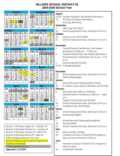 2024-2025 D93 School Calendar Approved 2.14.24.pdf School Calendar