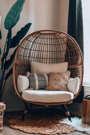 Check out this look from LIKEtoKNOW.it http://liketk.it/2AZJB  Download the LIKEtoKNOW.it app to Shop Your Screenshots™ So Confused, Bamboo Chair, Hygge Home, Small Apartment Decorating, Corner Chair, Cozy Reading Nook, House Room, Boho Living Room, Cozy Corner