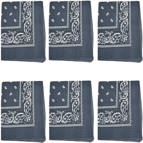 Amazon.com: Pack of 6 X Large Paisley 100% Cotton Double Sided Printed Bandana - 27 x 27 inches by M.H.I. (Grey) : Clothing, Shoes & Jewelry Printed Bandana, Grey Clothing, Fun At The Beach, Selling Apps, Sun Water, Party Festival, Night Party, Everyday Accessories, Kids Luggage