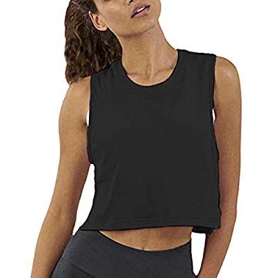 Women Summer Short-Sleeved T-Shirt Crop Top Sleeveless Racerback Workout Yoga Short Tank Top.JNINTH Black Camo Crop Top, Tank Top Workout, Crop Top Sleeveless, Yoga Short, Short Tank Top, Ideal Wardrobe, T Shirt Crop Top, Gym Shirt, Top Outfit