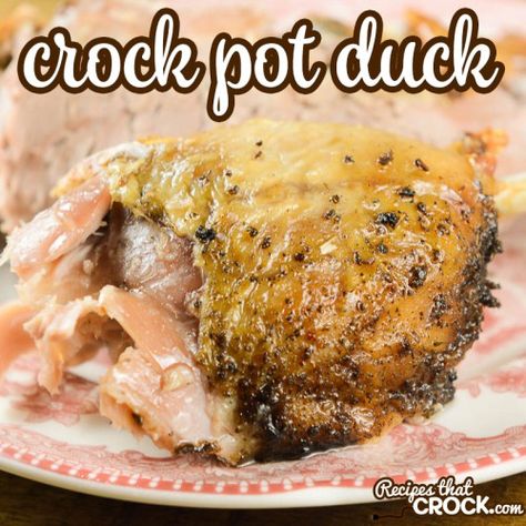 Cooking a whole duck is super simple in your slow cooker. Our Crock Pot Duck Recipe is amazingly easy and oh-so delicious! Slow Cooker Duck Recipes, Slow Cooker Duck, Whole Duck Recipes, Wild Duck Recipes, How To Cook Duck, Duck Breast Recipe, Goose Recipes, Crock Pot Recipes, Duck Recipes