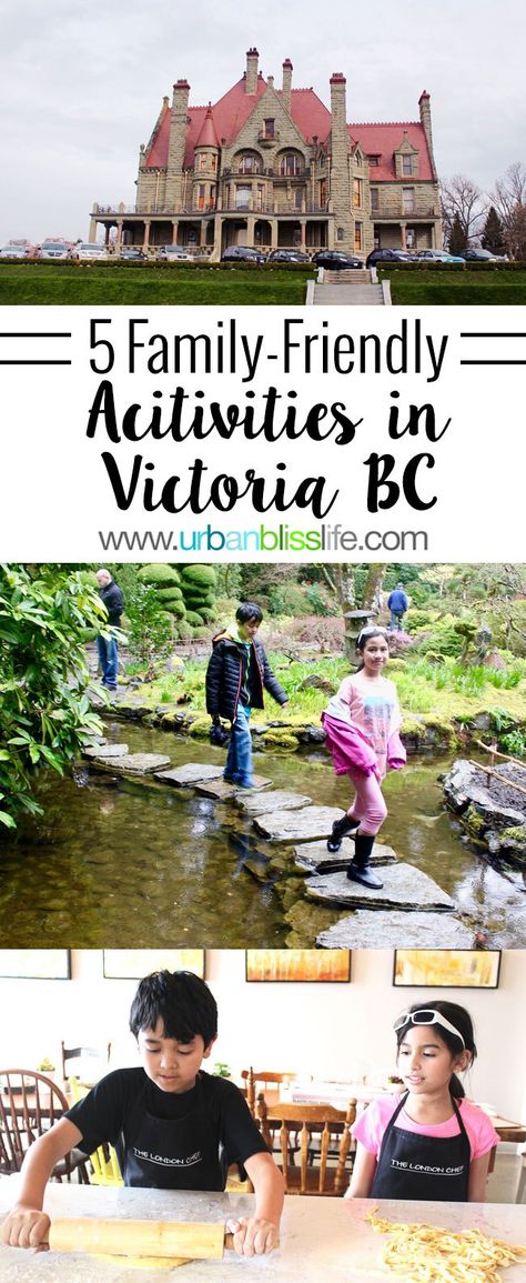 From visiting a Victorian castle to the classic Butchart Gardens, here are five top family-friendly Things to Do in Victoria BC Canada on UrbanBlissLife.com Victoria Canada Things To Do In, Best Places To Eat In Victoria Bc, What To Do In Victoria Bc, Visiting Victoria Bc, Victoria Bc Restaurants, Buchart Gardens, Buchart Gardens Victoria Bc Canada, Victoria Bc Canada, Victorian Castle