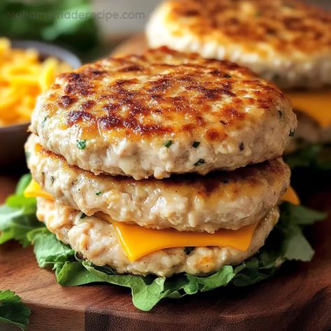 Ground Chicken Ranch Burgers, The Best Chicken Burgers, Canned Chicken Burgers, Ranch Turkey Burger Recipes, Best Chicken Burgers, Cheddar Ranch Chicken Burgers, Ranch Burgers Hidden Valley, Homemade Chicken Burgers Recipes, Chicken Ranch Burgers