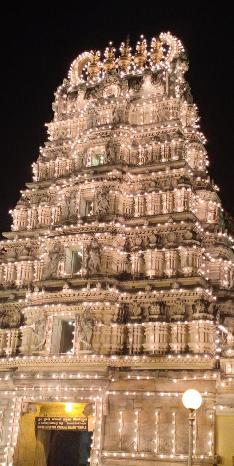 Indian aesthetic - temple aesthetic - fairy lights Tirupati Aesthetic, Hindu Temple Aesthetic, Indian Temple Aesthetic, Temples Aesthetic, Navratri Pic, Aesthetic Temple, South Indian Aesthetic, Hindu Aesthetic, Temple Aesthetic