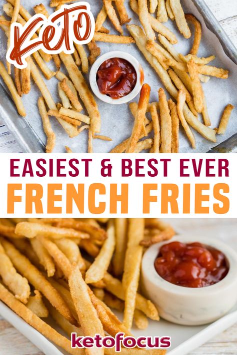 Keto French Fries, Keto Fries, Food Fries, Keto Sides, Keto Appetizers, Recipe Low Carb, French Fries Recipe, Lazy Keto, Burger Night