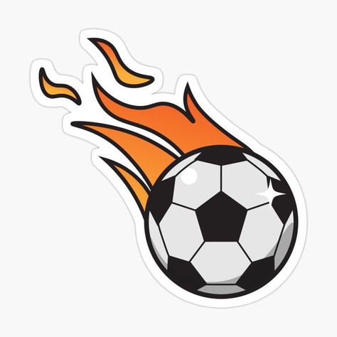 Flaming Football/Soccer. Awesome design great for everyone who loves Football/Soccer. It can be also given as a cool gift to your Girlfriend/Boyfriend, Family, Relative, Bestfriend who also loves or likes Football/Soccer. Football Stickers Aesthetic, Arsenal Stickers, Aesthetic Assignment, Aesthetic Assignment Ideas, Girls Playing Football, Soccer Stickers, Assignment Ideas, Space Project, Funky Rugs