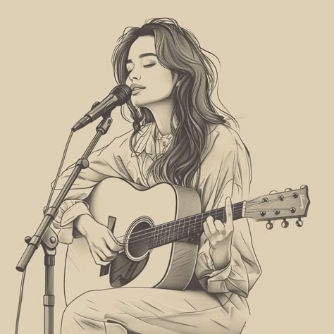 #art #artist #artwork #portrait #pinterest #pencil #sketch #pencilart #pencilsketch Ideas For Drawing Competition, Pencil Art Drawings Sketches Creative Artworks, Figure Sketching Female, Telephone Sketch, Women Pencil Drawing, Portrait Art Pencil, Beautiful Pencil Sketches, Guitar Sketch, Guitar Drawing