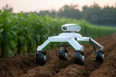 Unmanned robot working in agricultural field. Generative AI Agriculture Robot, Modern Farming, Good Morning Wishes Quotes, Landscape Background, Wishes Quotes, Morning Wishes, Good Morning Wishes, Agriculture, Royalty Free Stock Photos