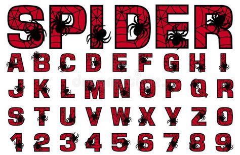 Spiderman Letters, Spiderman Name, Spiderman Font, Letters Drawing, Fonts Dafont, Spider Svg, Fonts Canva, Alphabet Lettering, School Shirt Designs