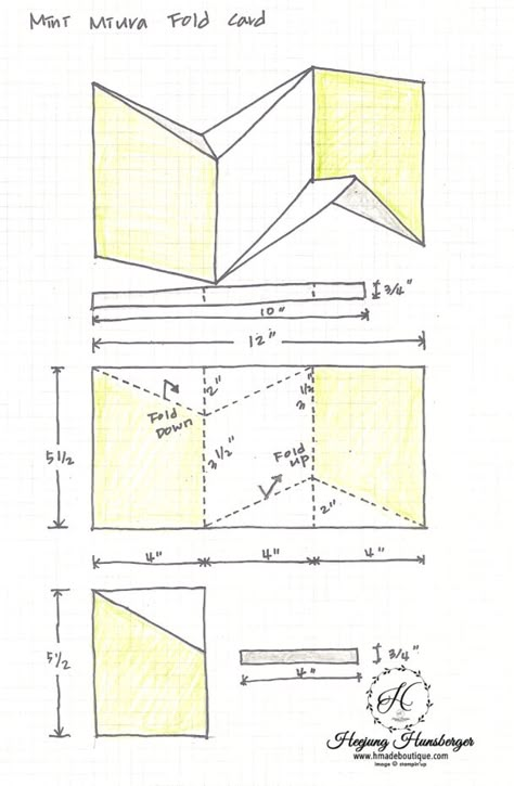 Mirror Fold Card Template, Cool Card Folding Ideas, Mirror Fold Card Tutorial, Miura Fold Card, Folded Cards Ideas Templates, Fancy Fold Cards Tutorials, Mirror Fold Card, Card Folding Ideas, Folding Cards Ideas