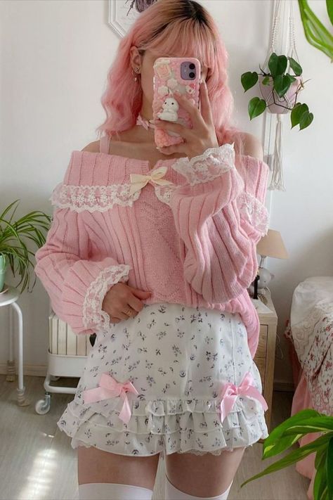 Kawaii Outfits Winter, Romwe Outfit Ideas, Outfit Ideas Coquette, Romwe Outfit, Cute Pastel Outfits, Plus Size Kawaii, Kawaii Outfit Ideas, Girls Fall Outfits, Kawaii Fashion Outfits