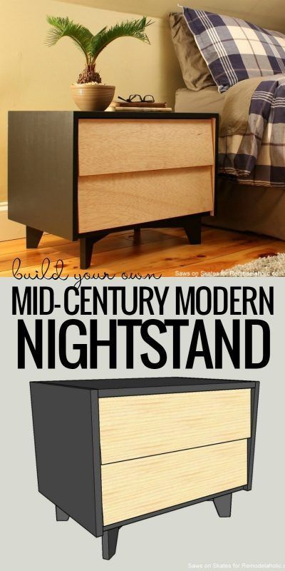 How to Build a Mid-Century Modern Nightstand Modern Furniture Diy, Mid Century Modern Diy, Modern Style Ideas, Diy Nightstand Plans, Nightstand Plans, Diy Mid Century Modern, Diy Mid Century, Mid Century Modern Nightstand, Modern Headboard