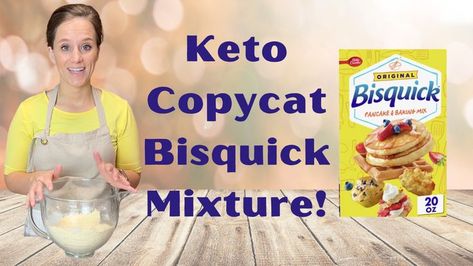 Do you miss those perfect pancakes and waffles? Oh My! You gotta try this recipe! Once you have this mixture you can use any Bisquick recipe and make it keto! Ingredients 3 cup of My Keto All-Purpose Flour or 330 grams https://youtu.be/8YQJ_A0-JDY 1/2 tsp salt 1/4 cup allulose *optional* 2 Tbs Buttermilk Powder 1/2 cup lard BUT if you don’ like lard u can use crisco BLEND WELL Store in fridge for longest shelf life 7 net carbs per 1 cup 21 net carbs for the entire mixture Keto Baking Mix Recipe, Keto Bisquick Recipe, Victoria's Keto Kitchen Recipes, Victoria Keto Kitchen, Carbquik Recipes Keto, Victorias Keto Kitchen, Victoria’s Keto Kitchen, Victoria's Keto Kitchen, Keto Bisquick