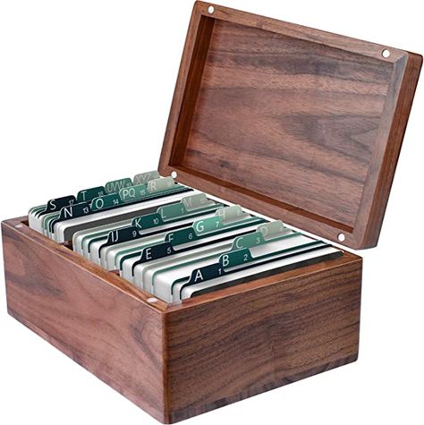 Amazon.com : MaxGear Business Card Holder 2.2 x 3.5 inches Index Cards Organizer Wood Cards Box Business Cards File Storage Index Card Organizers, 3 Divider Boards for 300 Cards, A-Z Guides, 6.3 x 4.5 x 3 inches : Office Products Index Card Holders, Wood Business Card Holder, Business Card Stand, Wood Business Cards, Business Card Organizer, Leather Business Card Holder, Index Card, File Holder, Wood Card