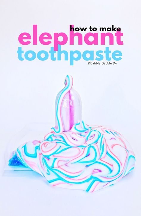 Learn how to make Elephant Toothpaste, a classic science experiment that will wow kids and adults alike! Science Art Projects, Elephant Toothpaste, Science Camp, Science Crafts, Kid Experiments, Science Party, Diy Science, Science Activities For Kids, Literacy Stations