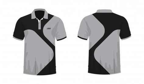 Polo Shirt Design Graphics, Polo Shirt Design Ideas, Polo Shirt Design Uniform, Uniform Template, Black Template, Polo T Shirt Design, Badminton Jersey, Best Mens T Shirts, Jacket Drawing