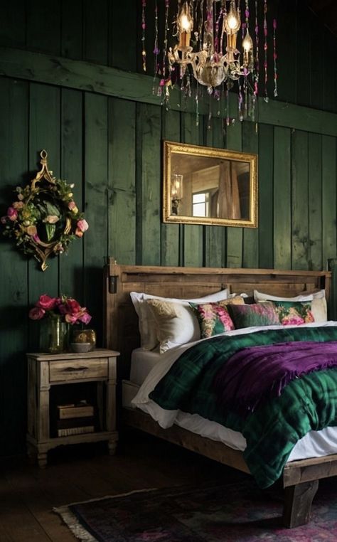 Emerald Green Interior Design, Jewel Tone Interior Design, Jewel Tones Interior Design, Emerald Green Interior, Jewel Tone Bedroom, Berlin Apartment, Green Interior Design, Green Cottage, Jewel Tone Colors