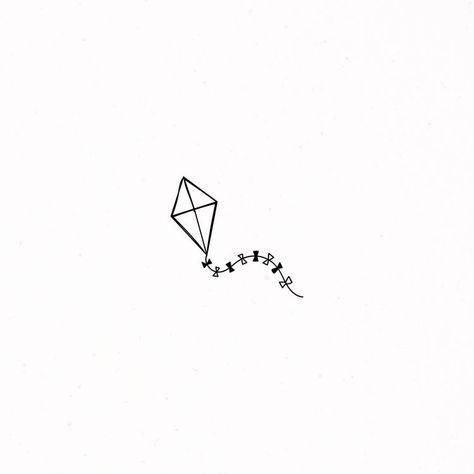 Fine Line Kite Tattoo, Kite Tattoo Design, Kite Tattoo Ideas, Kite Doodle, Kite Illustration, Kite Drawing, Kite Tattoo, Bumble Bee Tattoo, Illustration Doodle