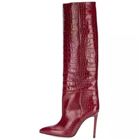 High Heeled Boots, Knee High Heels, Red High Heels, High Heel Boots Knee, Genuine Leather Boots, Ready To Play, Knee High Leather Boots, Leather Boot, Long Boots