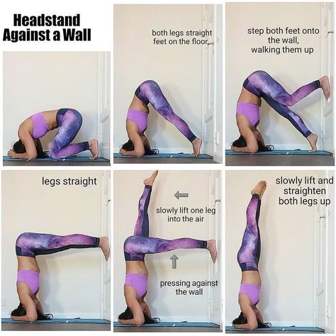 Yoga For The Non Flexible on Instagram: “If you are working on headstand (sirsasana), and can already feel the balance against the wall (as well as weight in the arms), then this…” Yoga Headstand, Yoga Positionen, Night Yoga, Headstand Yoga, Poses For Beginners, Poses Yoga, Yoga Beginners, Beginner Yoga, Yoga Help