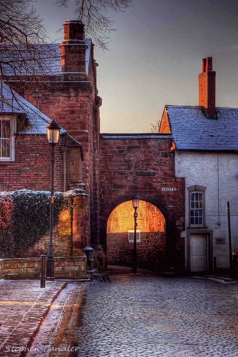 Looking toward Abbey St, near the cathedral in Carlisle. Carlisle Cathedral, British Kingdom, Carlisle England, Carlisle Cumbria, Hadrian's Wall, House Gardens, Beautiful Streets, The Cathedral, Old Farm