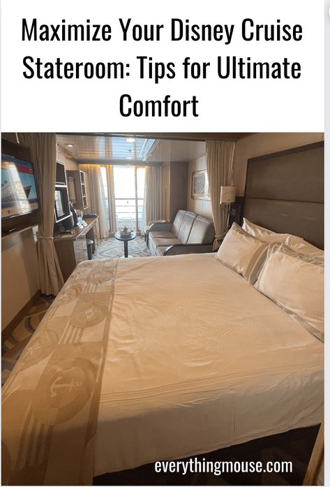 Disney Cruise Stateroom Hacks - Practical Tips to Make the Most of Your Cabin - EverythingMouse Guide To Disney Cruise Stateroom, Disney Wonder, Fantasy Dream, Disney Wish, Disney Cruise Tips, Tips For Organizing, Fish Extender, White Noise Machine, Disney Fantasy