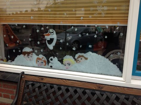 Frozen, window painting Frozen Window, Window Painting, Ramen, Frozen