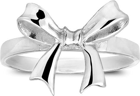 Adorable Ribbon Bow Tied .925 Sterling Silver Ring Bow Ring, Bow Jewelry, Ribbon Design, Ribbon Bow, Stylish Fashion, Jewelry Packaging, Ring Size 7, Ribbon Bows, 925 Sterling Silver Ring