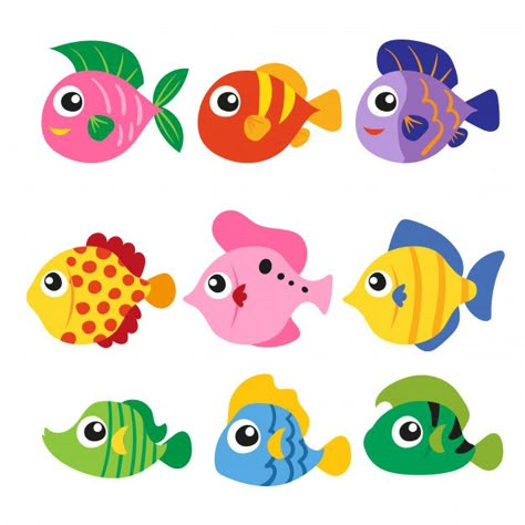 헬로키티 배경화면, Fish Clipart, Fruit Vector, Fish Graphic, Fish Vector, Cartoon Fish, Colorful Fish, Baby Art, Matching Games