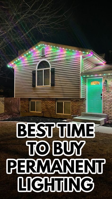 Permanent Lighting Christmas Lights For Bushes, Permanent Holiday Lights, Permanent House Lights, Permanent Outdoor Christmas Lights, Xmas Lights Outdoor Ideas House, Permanent Outdoor Lights, Exterior House Christmas Lights, Govee Outdoor Permanent Lights, Permanent Christmas Lights Diy