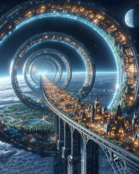 Space Cities, Fantasy Space Art, Space Fantasy Art, City Planet, Sleek Architecture, Space Art Wallpaper, Wallpapers Galaxy, Scifi Artwork, Space World