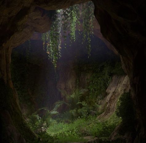 Dark Green Fantasy Aesthetic, Dark Adventure Aesthetic, Cave In Forest, Forest Avatar, Forest Cave, Cave Background, Wild Aesthetic, Natural Cave, Bg Design