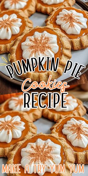 Pumpkin Pie Cookies Recipe Pumpkin Pie Gingersnap Cookies, Crumble Pumpkin Pie Cookies, Crescent Cookies Pecan, Pumpkin Cream Pie Cookies, Soft Pumpkin Cookies With Icing, Mini Pumpkin Pie Cookies, Crumbl Pumpkin Pie Cookie Recipe, Pumpkin Christmas Cookies, Pumpkin Sugar Cookie Recipe