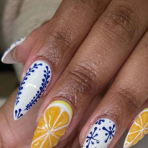 ✨Julia’s Nail Arts ✨ on Instagram: "✨Squeeze the day with our Tequila and Lemon nail design! 🍋🥂 Add a twist of freshness and a splash of fun to your look. #SqueezeTheDay #NailArt #FreshStyle💙✨🫶🍋  💕 Julia’s Nail Art💕 Follow @julia_jjnails for more infor.   ✨Room 12, Julia’s Nail Arts 📍Salon Boutique Eldorado    11445 Dallas Pkwy #250 Frisco, TX 75033   📲 Texting only: 206-228-8660  💅 DM for information   👉Online booking: @juliasnailarts.booksy.com   ⏰ Mon-Fri: 9am-7 pm/ Sat: 9 am-7 pm/ Sun: 11 am-5 pm.   #dallasnailartist#frisconailshop#frisconailtech#planonailtech#planonailshop#thecolonynailtech#thecolonynailshop#littleelmnailtech#littlelmnailshop#aubreynailshop#prospernailshop#prospernailtech#gelx#gelxdesign#gelextention#flamenails#vacationnails#summernails#holidaysnails##summe Nails With Lemon Design, Fun Girly Nails, 3d Lemon Nails, Citron Nails, Limoncello Nails, Mediterranean Nail Designs, Tequila Nails Design, Italian Nails Designs Italy, Capri Nails