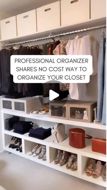 Laura Cattano on Instagram: "Don't know what to have out - hanging and on shelves - and what to put away  in drawers or bins in your already cramped closet? In this video I will show you just that. 

You'll see as my closet as an example, what categories of clothing make the most sense to store where making getting dressed that much easier AND it won't cost you a thing!!" Closet Shelf Decor, Closet Top Shelf Organization, Closet Shelf Organization, Closet Shelves, Getting Dressed, Professional Organizer, I Will Show You, Shelf Organization, Closet Organization