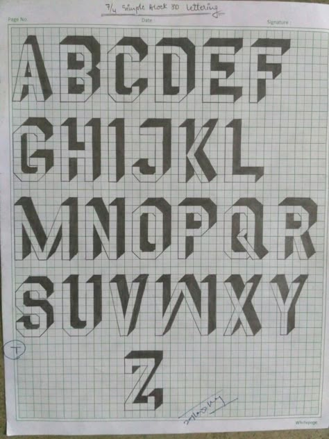 Unlock Your Artistic Potential with Graph Paper Art Techniques Hand Lettering Alphabet Fonts, Alfabet Font, Alphabet 3d, Lettering Styles Alphabet, Graph Paper Designs, Lettering Guide, 3d Alphabet, 3d Lettering, Graph Paper Drawings