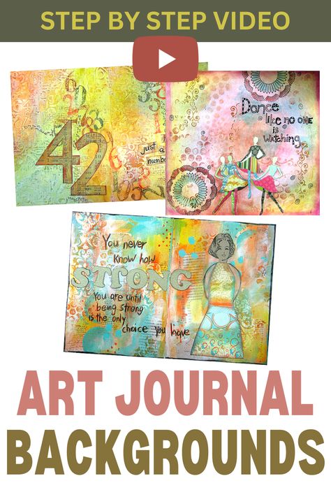 Art Journal Backgrounds Techniques, Art Journaling For Beginners, Journaling Tutorial, Magic Journal, Step By Step Art, Making Journals, Journaling Techniques, Illustrated Journal, Art Journal Backgrounds