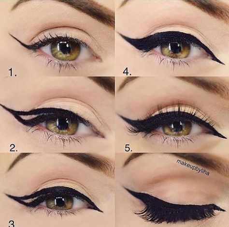 Trendy Eye Makeup, Goth Cat, Goth Makeup Tutorial, Contour Makeup Tutorial, Makeup Tutorial Foundation, Make Up Tutorials, Makeup Tutorial Step By Step, Makeup 101, Makeup Tutorial Eyeliner