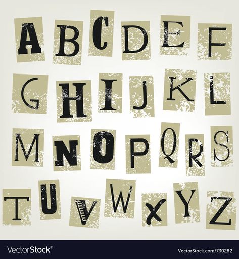 Newspaper Font Alphabet, Letter Picture Collages, Collage Alphabet, Min Map, Collage Letters, Message Illustration, Newspaper Aesthetic, Letter Photo Collage, Magazine Letters